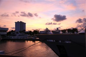 dusk at marina
